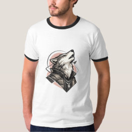 "マジェスティック・ウルフ幾何学Tシャツ" Tシャツ