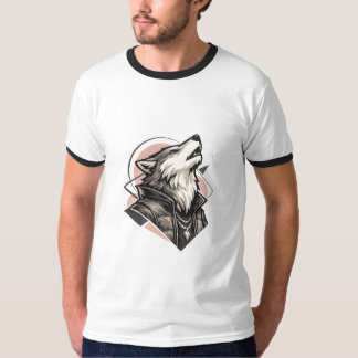 "マジェスティック・ウルフ幾何学Tシャツ" Tシャツ