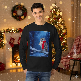 マジェスティック・クリスマス・フクロウ 雪の冬Tシャツ Tシャツ