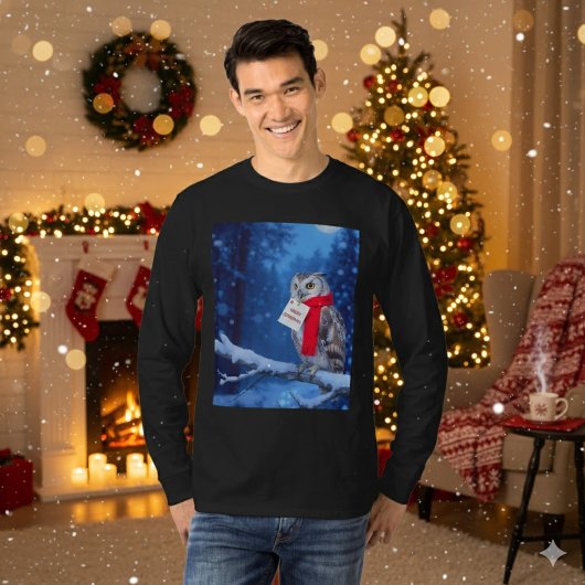 マジェスティック・クリスマス・フクロウ 雪の冬Tシャツ Tシャツ