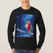 マジェスティック・クリスマス・フクロウ 雪の冬Tシャツ Tシャツ (正面)