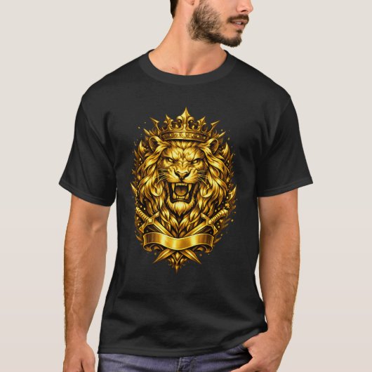 マジェスティック ゴールデン ライオン アート Tシャツ (正面)