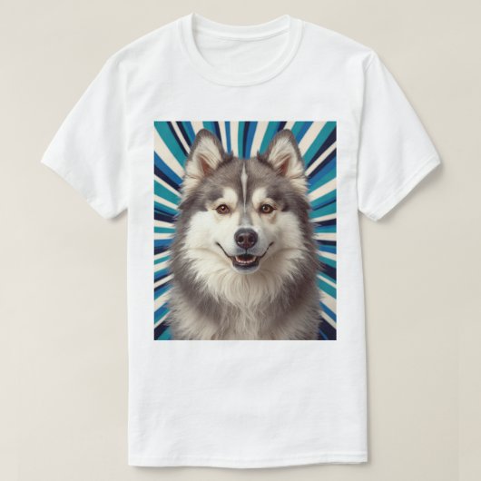 マジェスティック・シベリアン・ハスキー・ポートレート - アーティスティックなメンズ Tシャツ (デザイン正面)