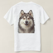 マジェスティック・シベリアン・ハスキー・ポートレート - アーティスティックなメンズ Tシャツ (デザイン裏面)