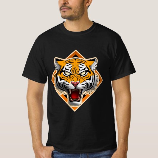 "マジェスティック・タイガー・ヘッド - 捕食者の精神グラフィック" Tシャツ (正面)