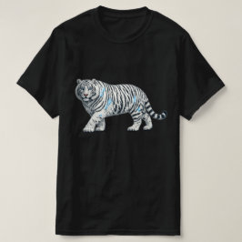マジェスティック ホワイトタイガー アート グラフィック ブラックTシャツ Tシャツ