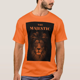 マジェスティック・ライオン・ボールド・グラフィック メンズTシャツ Tシャツ