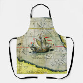 マジェランズシップVictoriaアンティークマップ太平洋海 エプロン (正面)