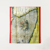 マジェランズシップVictoriaアンティークマップ太平洋海 タペストリー (正面)