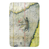 マジェランズシップVictoriaアンティークマップ太平洋海 バスマット (正面縦)