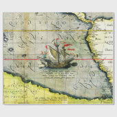 マジェランズシップVictoriaアンティークマップ太平洋海 ラッピングペーパー (フラット)