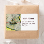 マジェランズシップVictoriaアンティークマップ太平洋海 ラベル (インサイチュ)