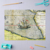 マジェランズシップVictoriaアンティークマップ太平洋海 薄葉紙 (クラフト)