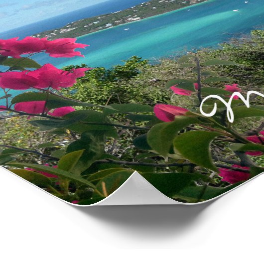 マジェンズベイセントトーマスUSVI熱帯ビーチ写真 ポスター (角)