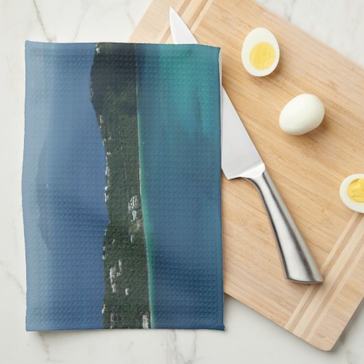 マジェンズベイ,セントトーマス美しい島のシーン キッチンタオル (四つ折り)