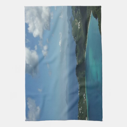 マジェンズベイ,セントトーマス美しい島のシーン キッチンタオル (縦)