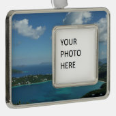 マジェンズベイ,セントトーマス美しい島のシーン シルバープレートフレームオーナメント (右)