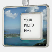 マジェンズベイ,セントトーマス美しい島のシーン シルバープレートフレームオーナメント (左)