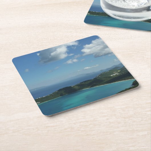 マジェンズベイ,セントトーマス美しい島のシーン スクエアペーパーコースター (アングル)