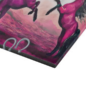 マジェンタ色のファンタジーの馬が漫画のドットに カッティングボード (角)