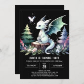 マジカルおもしろいドラゴン誕生日 招待状 (正面/裏面)