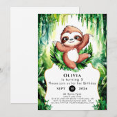 マジカルお洒落スロース誕生日 招待状 (正面/裏面)