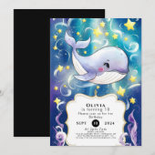 マジカルお洒落海クジラ誕生日 招待状 (正面/裏面)