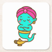 マジカルかわいいジン – ネオンスピリット スクエアペーパーコースター (正面)