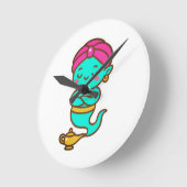 マジカルかわいいジン – ネオンスピリット ラウンド壁時計 (傾斜)