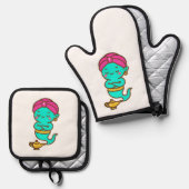 マジカルかわいいジン – ネオンスピリット 鍋つかみ&鍋敷きセット (正面/裏面)