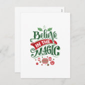 マジカルなクリスマスのタイポグラフィを信じて シーズンポストカード (正面/裏面)
