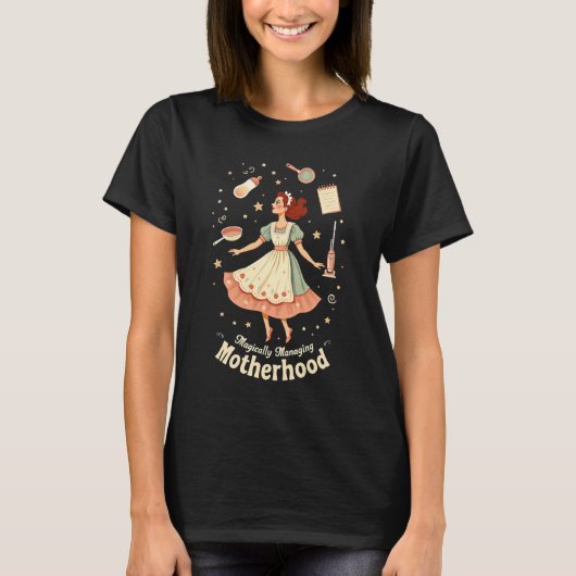 マジカルな子育てを讃えて – レトロママTシャツ Tシャツ (正面)