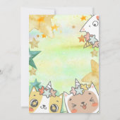 マジカルな猫ユニコーンの誕生日招待状カード 招待状 (裏面)