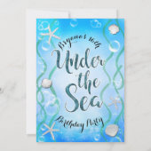 マジカルアンダーザシーアクアブルースウィート16誕生日 招待状 (裏面)