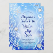 マジカルアンダーザシーブルーフェードスウィート16誕生日 招待状 (正面/裏面)