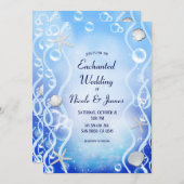マジカルアンダーザシーブルーフェードビーチ結婚式 招待状 (正面/裏面)