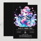 マジカルアンダーザシーマーメイド誕生日 招待状 (正面/裏面)