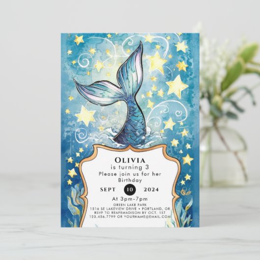 マジカルアンダーザシーマーメイド誕生日 招待状 (スタンド正面)