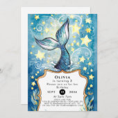 マジカルアンダーザシーマーメイド誕生日 招待状 (正面/裏面)