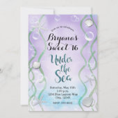 マジカルアンダーザシーラベンダースウィート16誕生日 招待状 (正面)