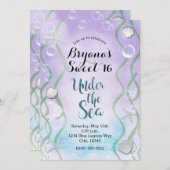 マジカルアンダーザシーラベンダースウィート16誕生日 招待状 (正面/裏面)