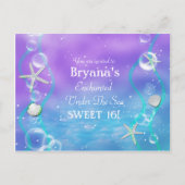 マジカルアンダーザシー誕生日はがき招待状 インビテーションポストカード (正面)