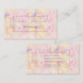 マジカルイエローローズピンクフローラデザイン 名刺 (正面/裏面)