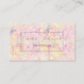 マジカルイエローローズピンクフローラデザイン 名刺 (正面)