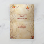 マジカルイエロー&金ゴールドフェアリーハッピーバースデー カード (内部)