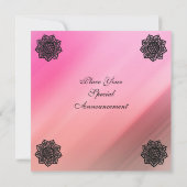 マジカルイベント ブラック ケルト フラワー ピンク シルク インビテ 招待状 (裏面)