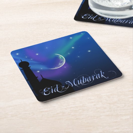 マジカルイードナイト – イスラムグリーティング紙コースター スクエアペーパーコースター (アングル)