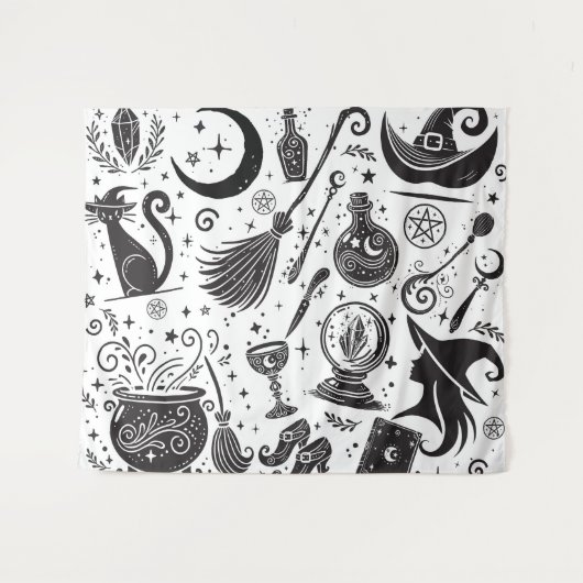 マジカルウィッチお洒落ウィッカ信者異教の タペストリー (正面(横))