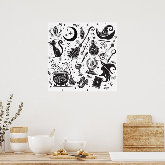 マジカルウィッチお洒落ウィッカ信者異教の ポスター (キッチン)