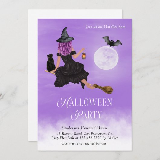 マジカルウィッチハローウィンパーティ 招待状 (正面/裏面)
